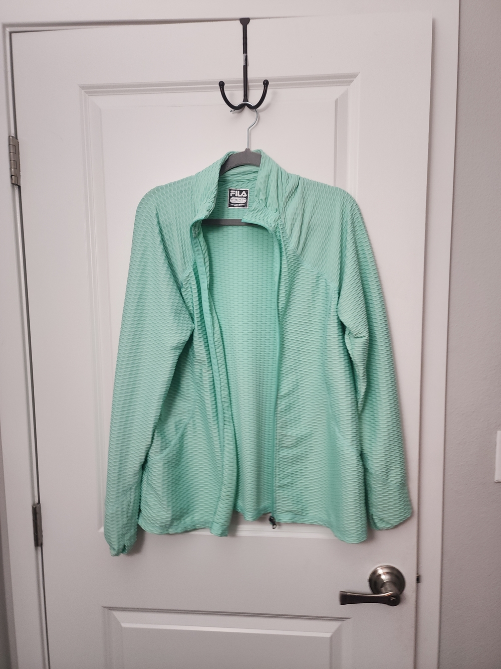 5/$30 FILA Women's Mint Green Textured Zip-Up Active Jacket